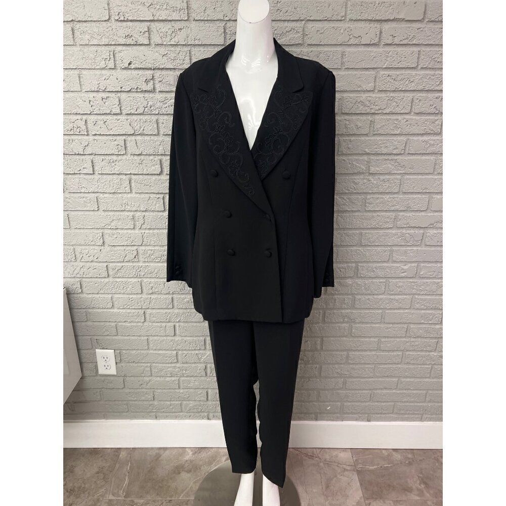 Plaza South Women Black Career Pant Suit Size 14